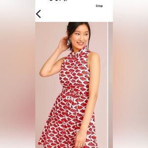 Anne Howell Bullard Red Lips Patterned Dress